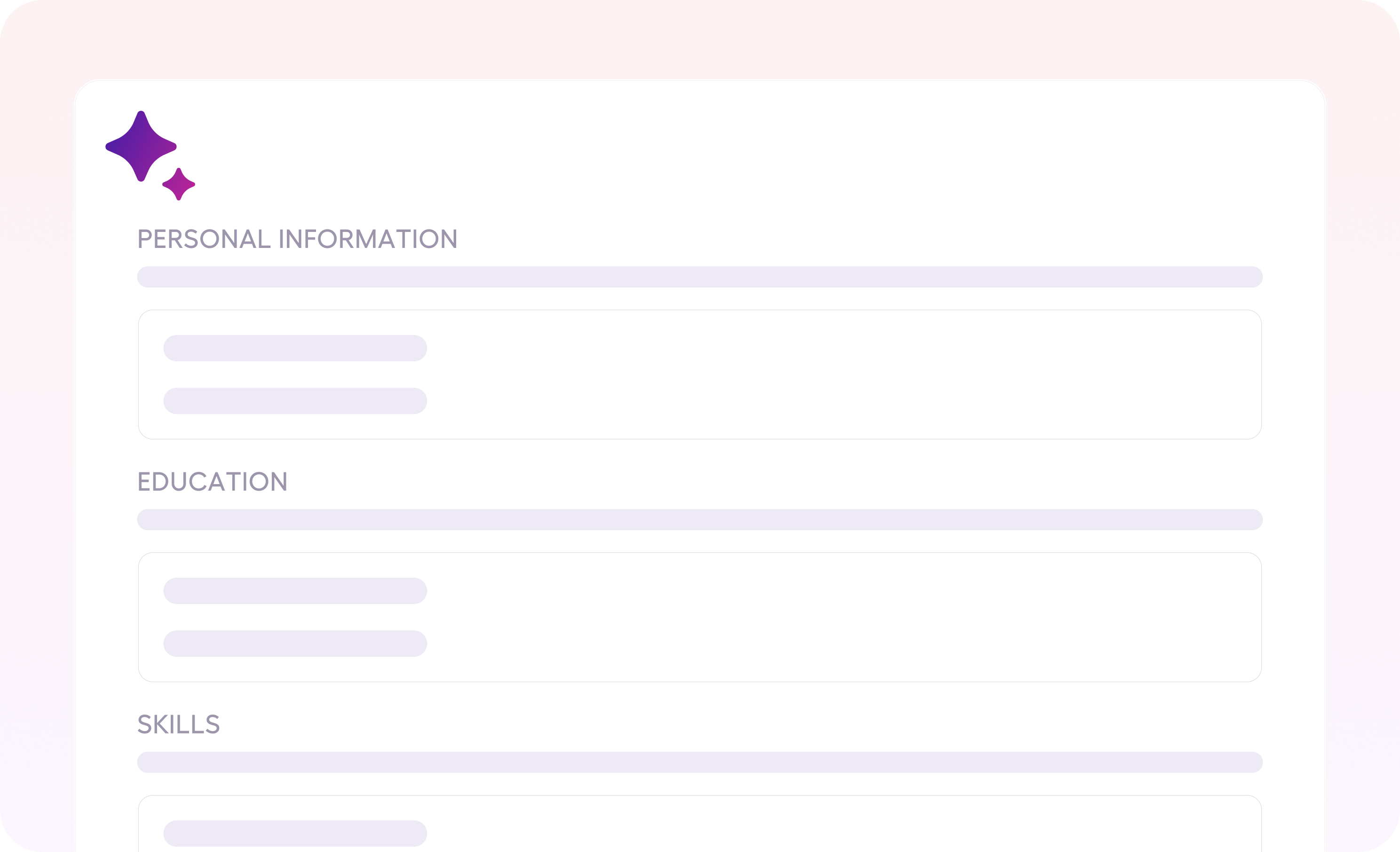 organize data into logical sections